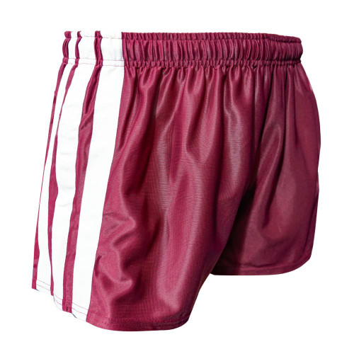 DKanga KMFS5001 Footy Shorts in Maroon/White Buy 6 for dollar29.95 Each