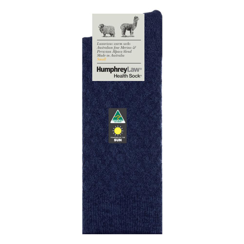 Humphrey Law 04C SMALL Fine Merino/Baby Alpaca Blend Quilted Health Socks in Navy Bulk Buy Deal, Buy 4 or more 04C Pairs of Socks for dollar34.95 Per Pair