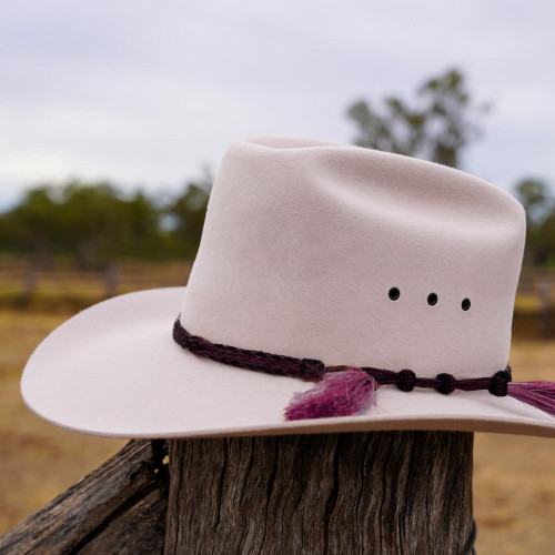  Akubra Filly in Sand - Hatband Pink/Black 