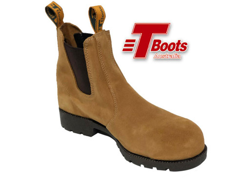 T Boots Steel Cap Beige Suede D89