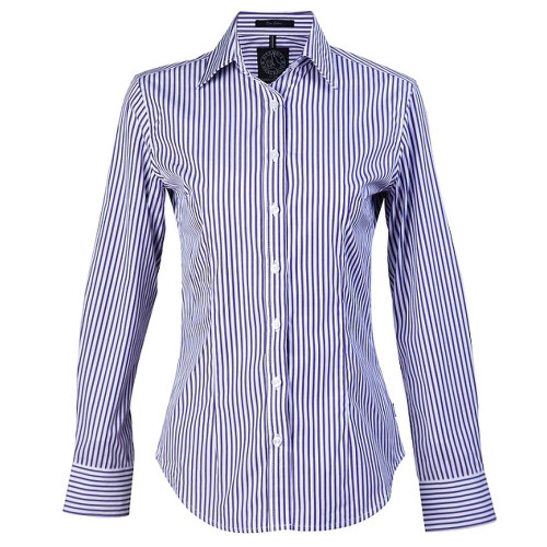 Ritemate RMPC013 Ladies Longsleeve Shirt Purple/White Bulk Deal, Buy 4 for dollar64.95 Each