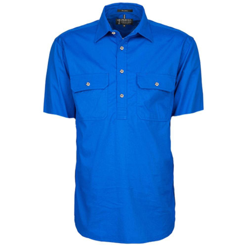 Ritemate RM200CFS Pilbara Mens Closed Front Short Sleeve Shirt in Cobalt Bulk Deal, Buy 4 for dollar44.95 Each
