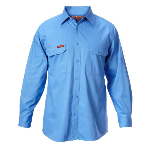  Yakka Y07500 Men's Cotton Drill Shirt in Blue Medit (Bulk Buy Deal, Buy 4 or more Y07500, Y07530 or Y07590 Shirts for $59.95 Each!) 