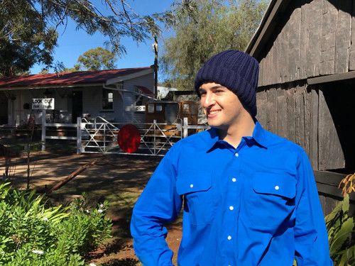 Born Out Here Fleece Lined Beanie Navy