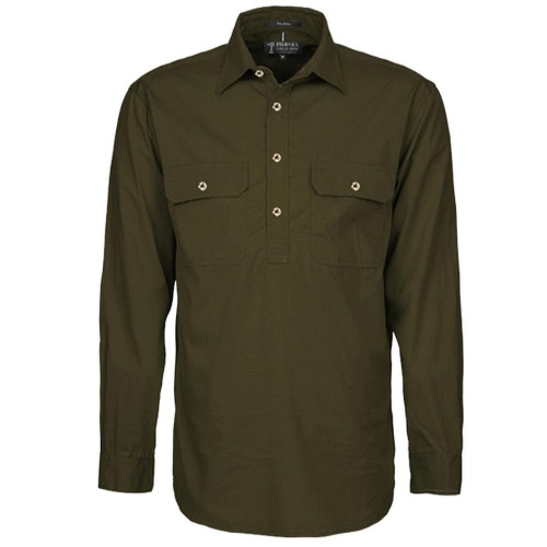 Ritemate RM200CF Pilbara Mens Closed Front Shirt Olive Bulk Deal, Buy 4 for dollar44.95 Each