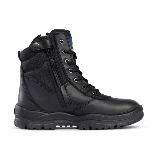 Mongrel Boots Mongrel Safety 7 Hole Zipside Lace Up Boots in Black 251020