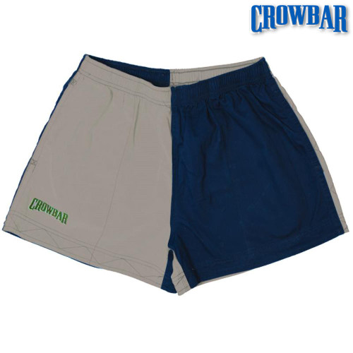  Crowbar Andy Mens Harlequin Shorts in French Navy/Clay with Navy Embroidery 
