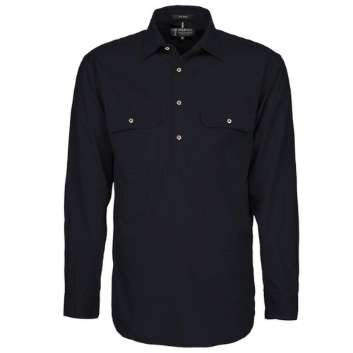 FREE EMBROIDERY - Mens Black CLOSED FRONT Shirt buy 20