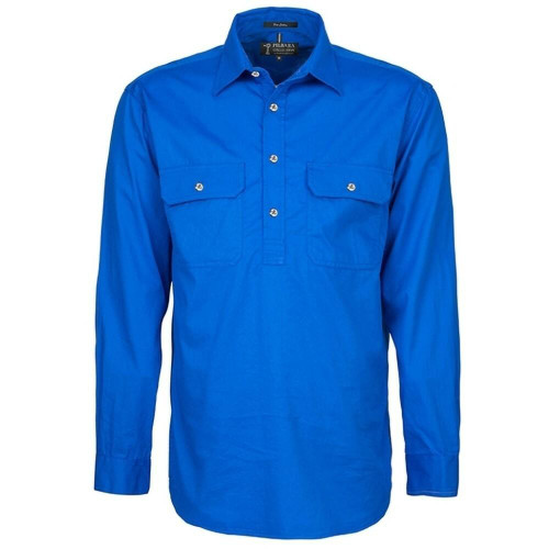 FREE EMBROIDERY - Mens Cobalt Blue CLOSED FRONT Shirt buy 20