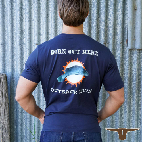  Born Out Here BMPT6 Barra T-Shirt in Navy (Buy 4 or more for $39.95 each) 