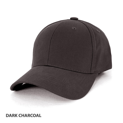  FREE EMBROIDERY - Heavy Brushed Cotton Cap in Dark Charcoal (Buy 20+) 