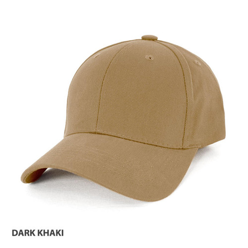  FREE EMBROIDERY - Heavy Brushed Cotton Cap in Dark Khaki (Buy 20+) 