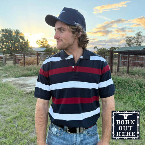 Born Out Here Mens Short Sleeve 100% Cotton Polo Shirt in Barkly (Bulk Deal, Buy 4+ Save $10 each!)