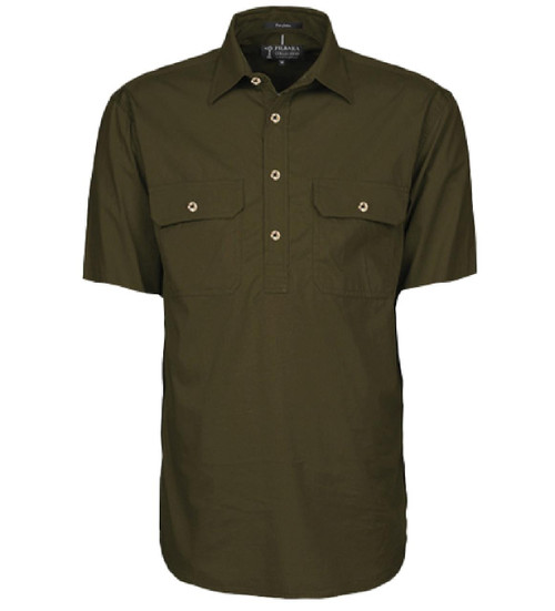  Ritemate RM200CFS Pilbara Men's Closed Front Short Sleeve Shirt in Olive (Bulk Buy Deal - Buy 4+ Save $20+) 