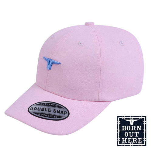  Born Out Here Double Snap Station Cap in Dust Pink 
