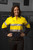 Hammer and Needle Cotton Drill Long Sleeve/Closed Front Yellow/Navy Hi-Vis Reflective Tape Work shirt