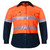 Ritemate RM4050R Kids Hi Vis 2-Tone Shirt Long Sleeve Open Front Orange/Navy Bulk Deal, Buy 4 for dollar44.95 Each