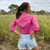  Born Out Here BLFS001 Ladies Long Sleeve Open Front Shirts in Fuchsia (Bulk Deal Buy 4+ for $89.95 each)  