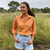  Born Out Here BLFS001 Ladies Long Sleeve Open Front Shirts in Orange (Bulk Deal Buy 4+ for $89.95 each) 