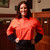  Hammer and Needle Ladies Cotton Drill Long Sleeve/Closed Front Hi-Vis Work shirt in Orange/Navy (Bulk Deal Buy 4+ for $44.95 each) 