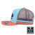  Born Out Here Big Trucker Cap with Out Here Script in Aqua/Terra 