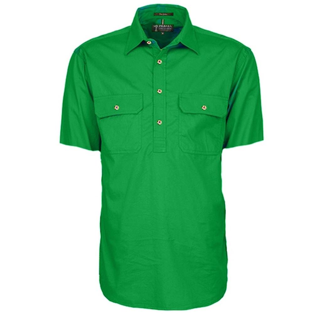 FREE EMBROIDERY Men's Emerald CLOSED FRONT Short Sleeve Shirt (buy 20
