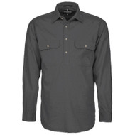  Ritemate RM200CF Pilbara Men's Closed Front Shirt Charcoal (Bulk Deal, Buy 4 for $49.95 Each!) 