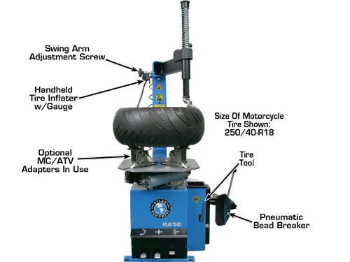 Atlas® TC221 Electric/Pneumatic Wheel Clamp Tire Changer