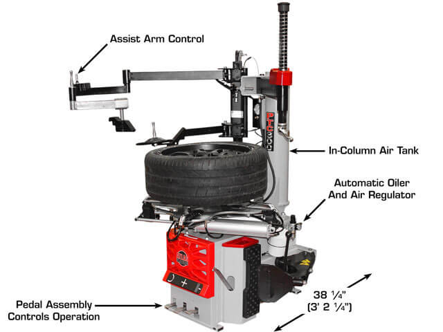 Atlas® Platinum PTC300 Electric/Pneumatic Wheel Clamp Tire Changer