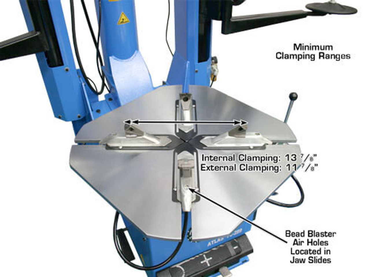 Atlas® TC289DAA Dual Assist Arm Wheel Clamp Tire Changer w
