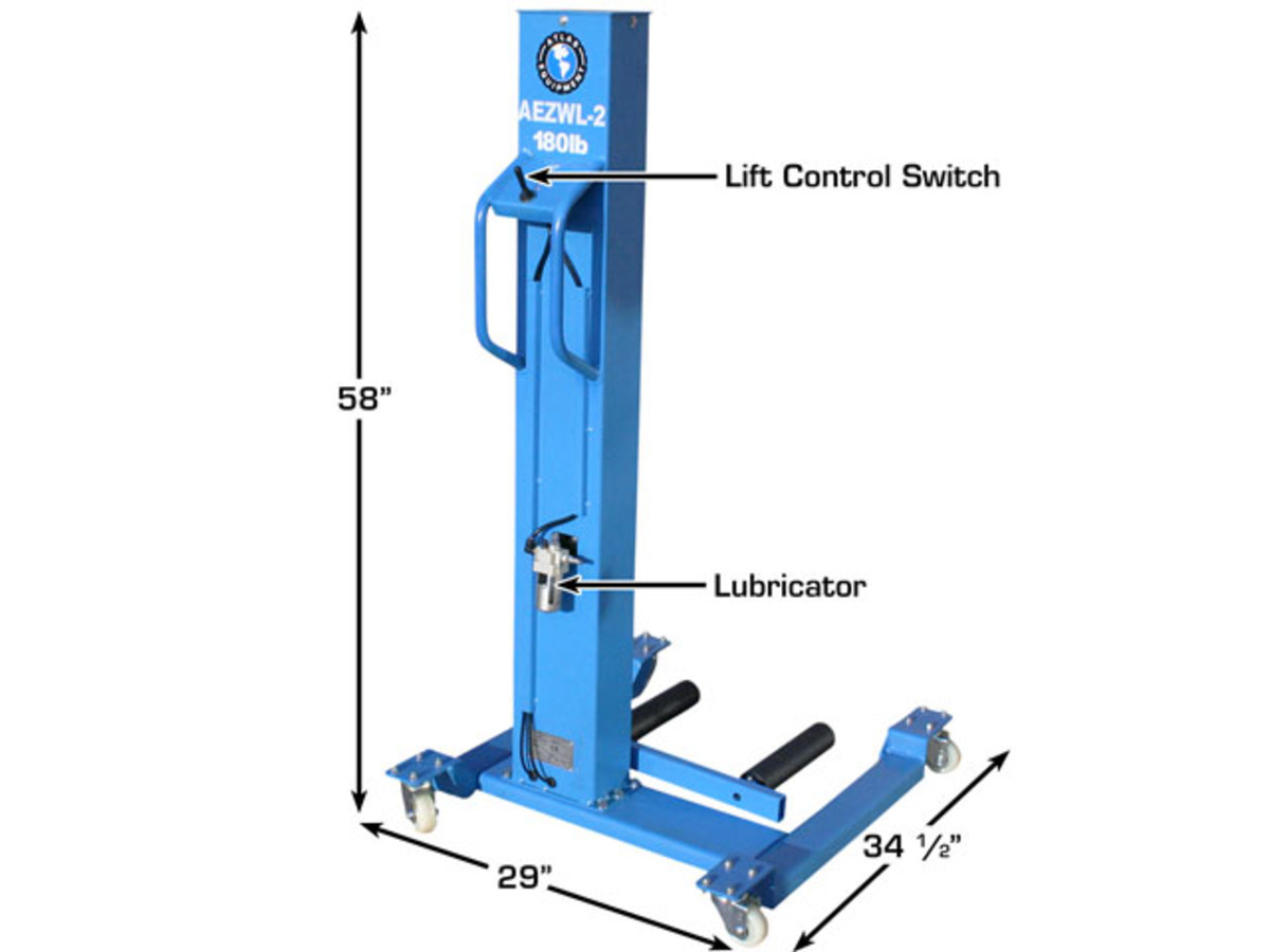 Atlas® 180 LB. Capacity Offset Pneumatic Portable Wheel Lift (ATTC