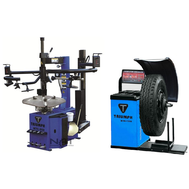 Triumph NTC-950-2 + NTB-1200 Tire Changer & Wheel Balancer + Wheel Lift