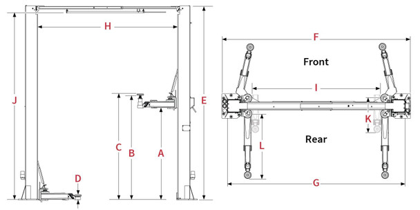 BendPak 10APX (10APX) 157" Height, 145" Width, 75.5" Rise
