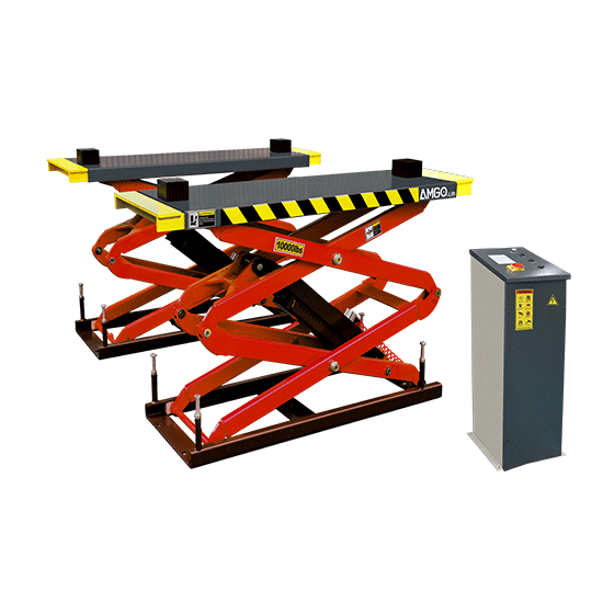 AMGO XL-10F 10,000-lb. Capacity/ Flush Mount Full Rise Scissors Lift