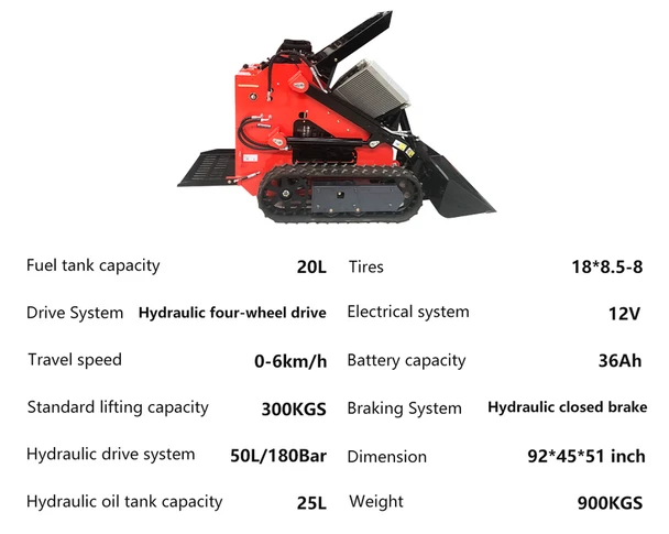 Katool KT-SK26B Mini Skid Steer Track Loader 23HP