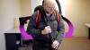 Person cleaning with a Sidewinder and curved arrows around them indicating a twisting motion.