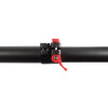 Close up of pole locking clamp set to unlocked.