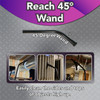 Images of the 45 degree Reach wand being used with different tools to clean different surfaces up high.