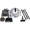 Black CT25QD, direct connect central vacuum hose, integrated chrome wand, black straight wand, mesh caddy bag and cleaning accessories.