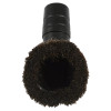 Bottom view of black plastic dust brush.