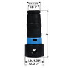 1 inch Quick Click adapter with dimensions.