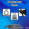 Images showing the flexibility, smooth interior and crushproof features of the vacuum hose.