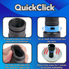 Images showing the crush rings, air relief, and flexibility of the Quick Click adapters.