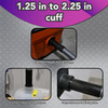 Images of the adapter connected to a shop vacuum, separator and blast gate.