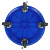 Bottom view of blue dolly. Bottom view of blue dolly.