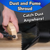Dust from dremel tool being vacuumed into gulper tool.