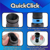 Images showing the crush rings, air relief, and flexibility of the Quick Click adapters.