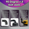 66204 | 90 Degree Swivel Cuff 1.5 Inch (38.1mm), Black