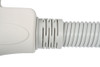 A close up of the hose to handle connection, showing how much the handle can bend around the hose.
