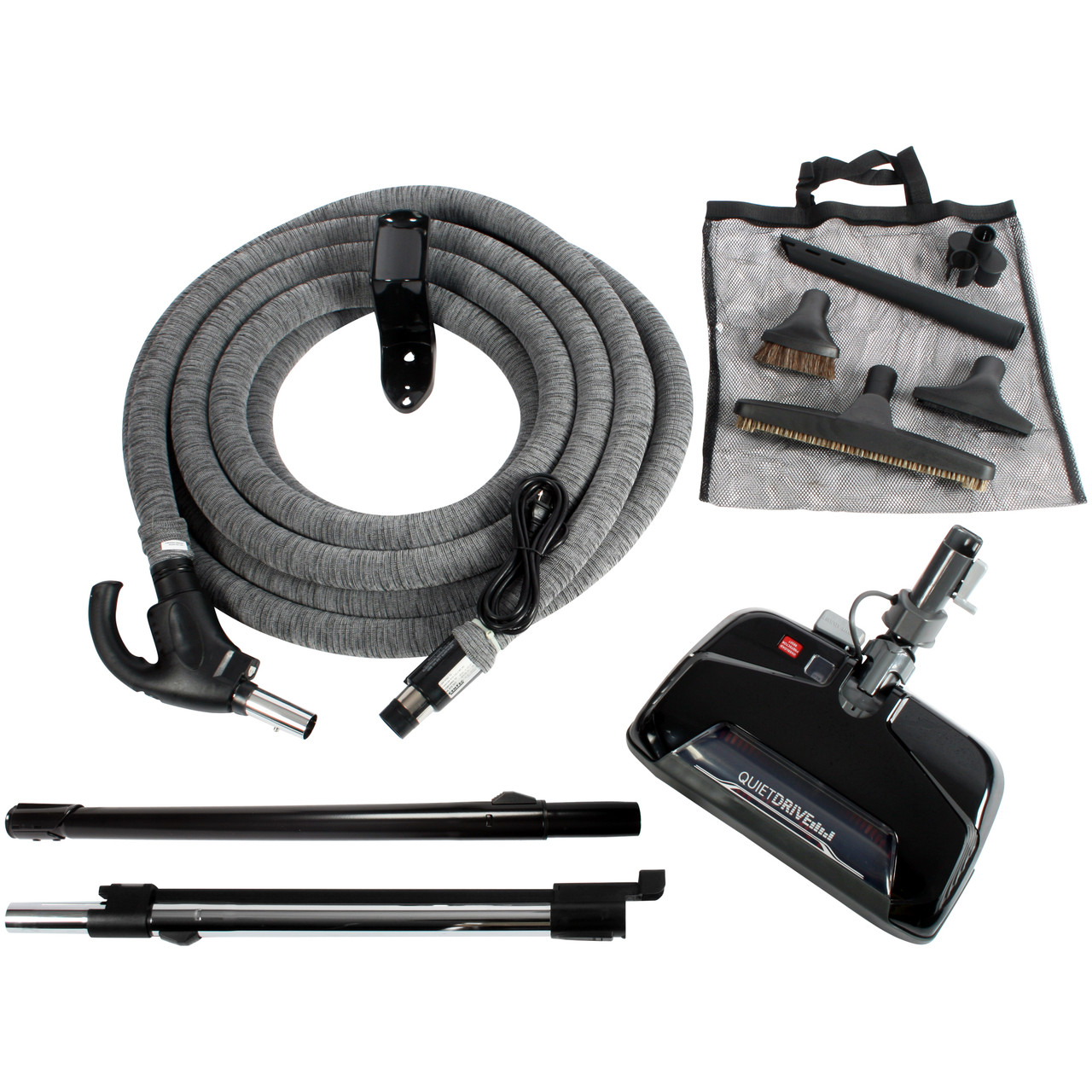Central Vacuum Electric Brush Package with 35 Ft. Pigtail Hose Cen-Tec  Systems